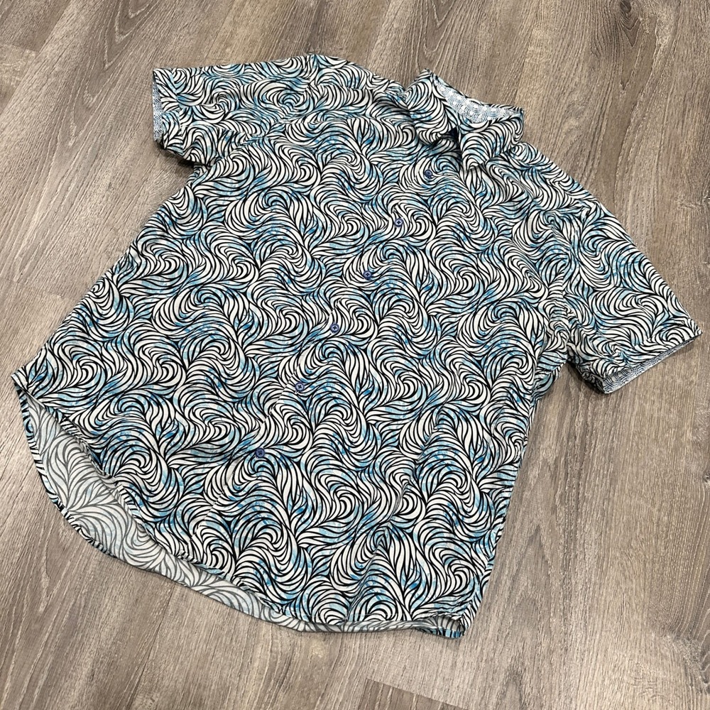Robert Graham Shirt Mens Large Classic Fit‎ Short Sleeve Swirl Button Down Shirt